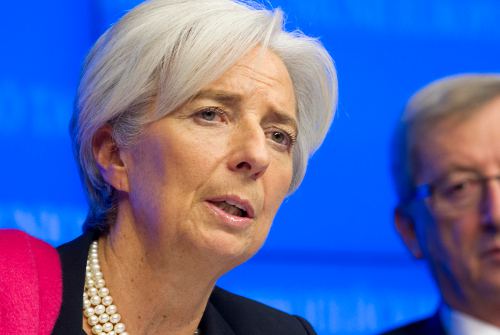 Lagarde, directora del FMI, en el Eurogrupo el pasado febrero