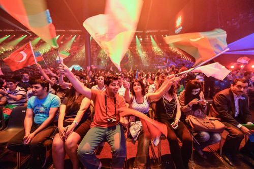 Fans del Festival de Eurovisión en Baku