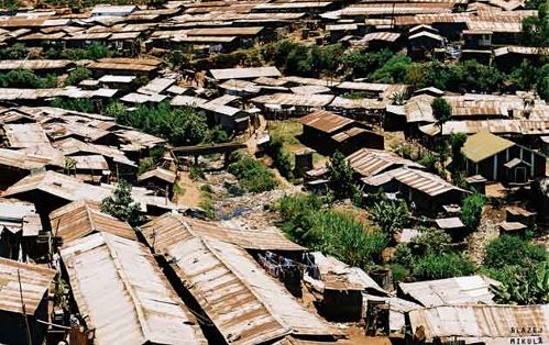 Vista del suburbio de Kibera