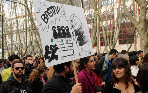 Manifestación de jóvenes en Lisboa