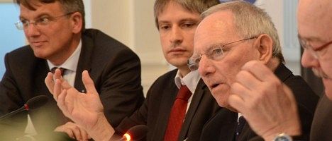 Wolfgang Schäuble en una reunión