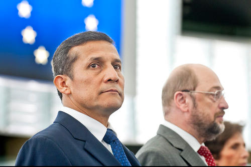 El presidente de Perú, Ollanta Humala, en el Parlamento Europeo