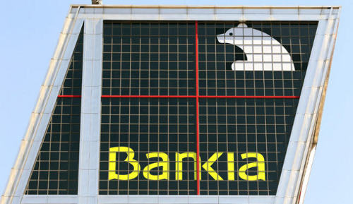 Logo de Bankia en su sede de Madrid