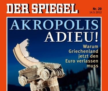 Portada de Der Spiegel, un trozo de columna rota con el títular 