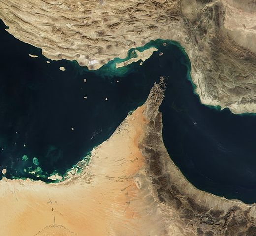 Imagen de satélite del Estrecho de Ormuz