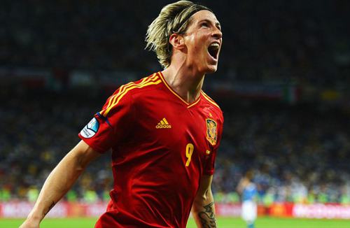 Fernando Torres celebra su gol ante Italia en la final