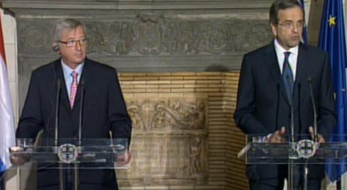 Rueda de prensa conjunta de Juncker y Samaras en Atenas
