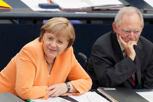 Merkel y su ministro de Finanzas, Schäuble