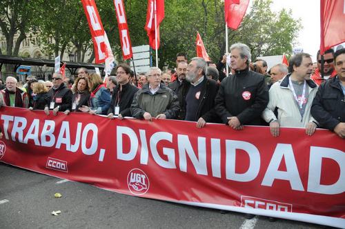 Manifestación contra el paro en Madrid