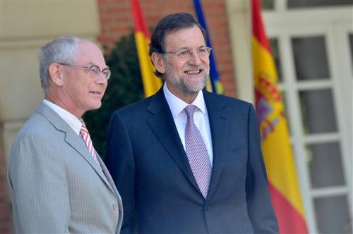 Rajoy recibe a Van Rompuy en el Palacio de la Moncloa