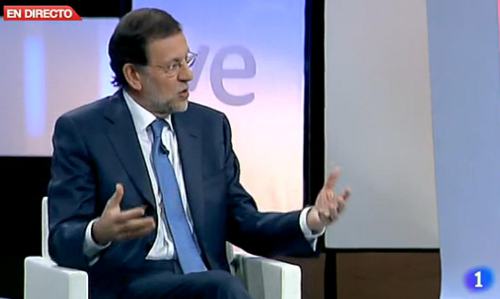 Rajoy, durante la entrevista en TVE
