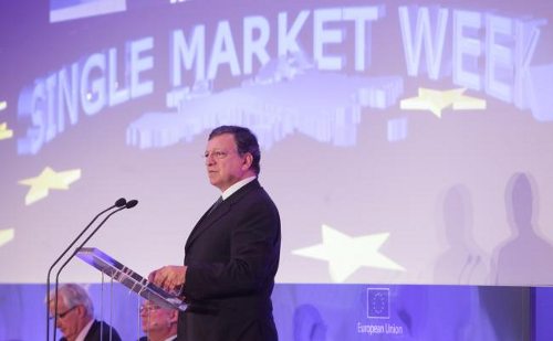 José Manuel Barroso en el atril