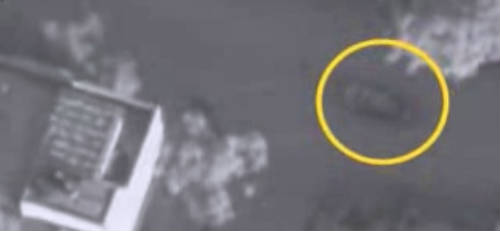 Imagen con infrarrojos del ataque israelí sobre un vehículo en Gaza