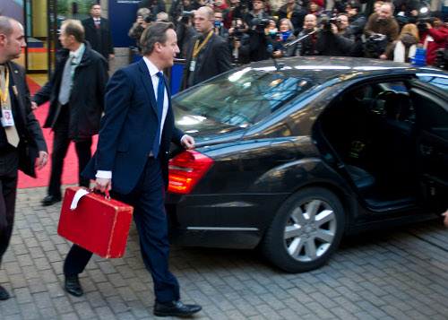 David Cameron, en una de las sesiones del Consejo Europeo