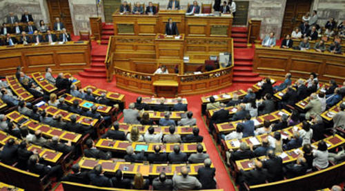 El parlamento griego, en el debate de presupuestos