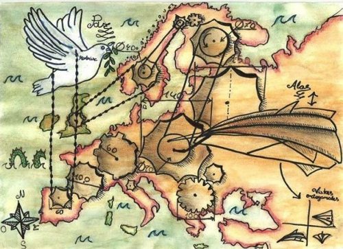 Mapa de Europa como una máquina