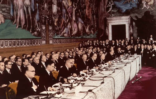 Reunión antes de firmar Tratado de Roma