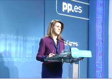 La secretaria general del PP en rueda de prensa