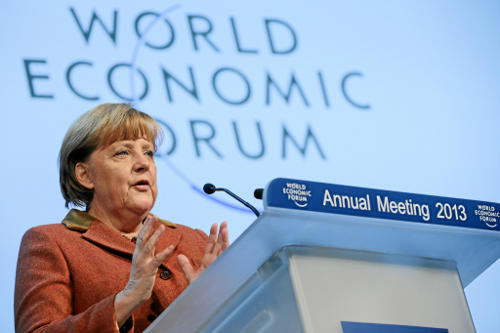 Angela Merkel, ante el Foro Económico Mundial en Davos