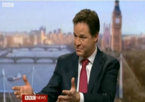 Nick Clegg entrevistado por la BBC
