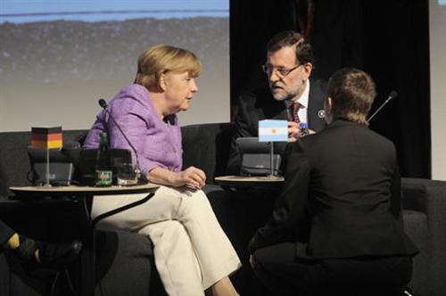 Merkel y Rajoy, en Santiago de Chile