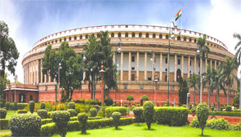 Fachada del Parlamento de la India
