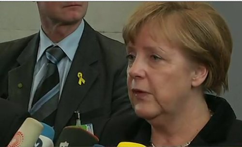 Angela Merkel ante la prensa