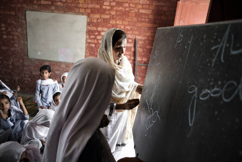 Niñas en una escuela de Pakistán