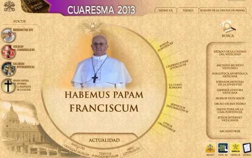 Web del Vaticano con la imagen del nuevo papa