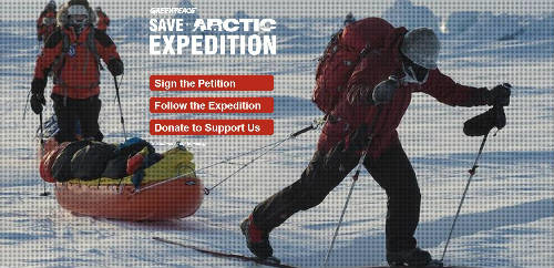 Cartel campaña Salvar el Ártico de Greenpeace