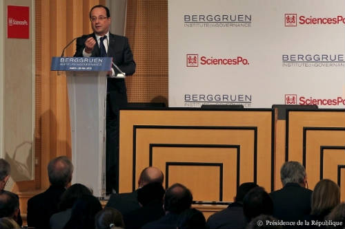 Hollande en un acto hoy en París
