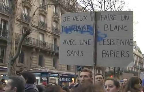 Manifestación sobre matrimonios homosexuales en Francia