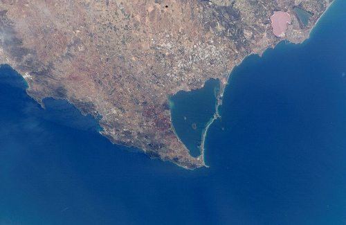 Foto de satélite del Mar Menor y la zona