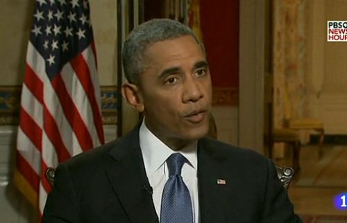 Obama contestando a preguntas de periodistas