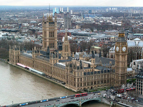 Parlamento británico vista aérea