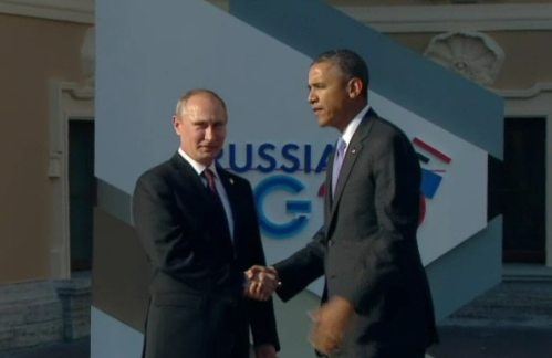 Putin y Obama se saludan 