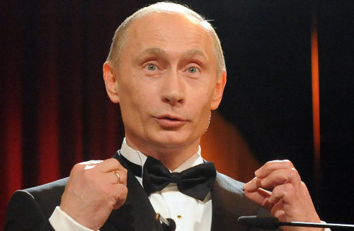 Vladímir Putin con esmoquin