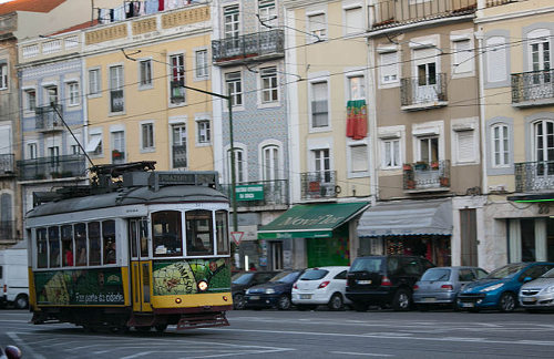 tranvía en el centro de Lisboa