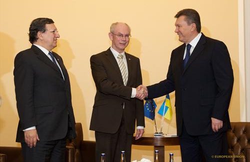 Barroso, Van Rompuy y Yanukovich 