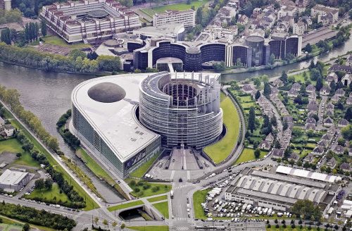 Vista aérea del parlamento Europeo