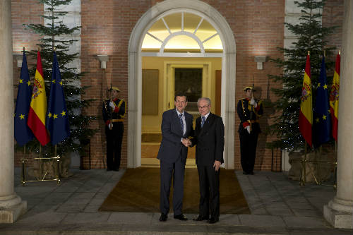 Van Rompuy y Rajoy en La Moncloa