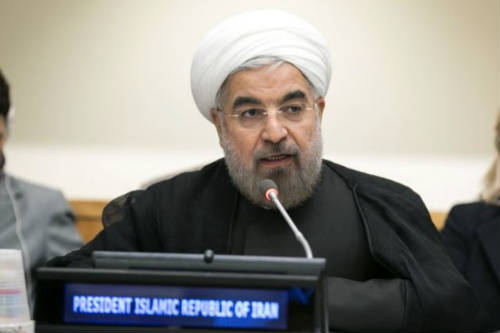 Hasán Ruhani en una reunión en septiembre de 2013