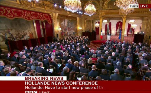 Hollande en rueda de prensa