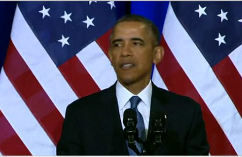 Obama en el podio