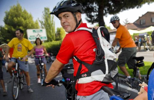 Ciudadanos de Rivas Vaciamadrid en bicicleta