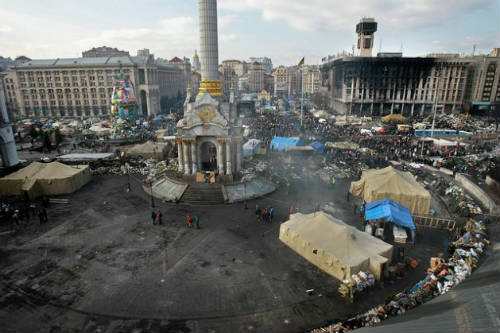 Plaza de la Independencia en Kiev 