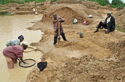 Mineros artesanales en Sierra Leona
