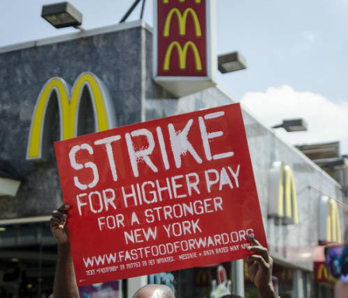 Huelga McDonalds en NYC 2013