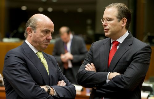 Los ministros español y sueco en el Ecofin