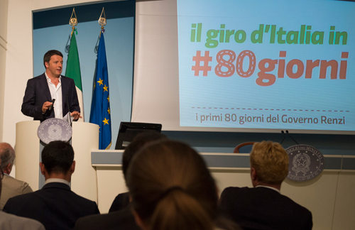 Renzi, rueda de prensa sobre los 80 días de su gobierno